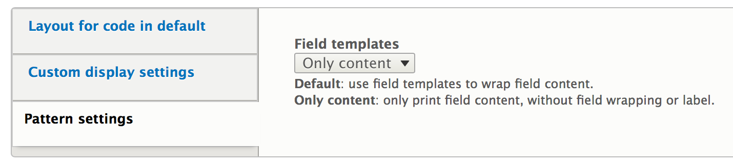UI Patterns Only content setting